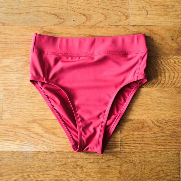 Adidas Y-3 Yohji Yamamoto Red High-Waisted Bikini Bottoms Women’s‎ XS Swimwear - Picture 1 of 4